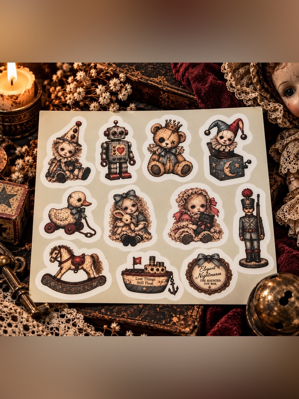 5x4 sheet creepy cute stickers